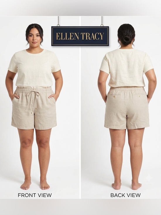 Ellen Tracy Pants - Company by Ellen Tracy Linen Pull On Shorts XXL